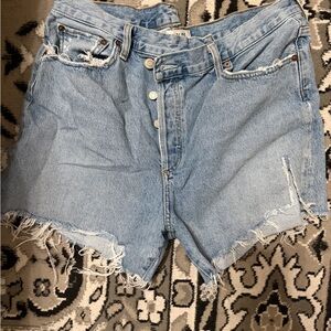 Agolde Light Blue Jean Shorts